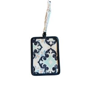 Thirty-One Luggage Tag "Carry Me Away" Blue White New in Box 5.25x4 Fab Flourish